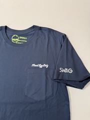 Fried Egg Golf Shirt Mens Small Blue Swag Skull Short Sleeve 100% Cotton Logo