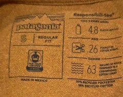 MENS PATAGONIA SHOP STICKER RESPONSIBILI-TEE SIZE SMALL