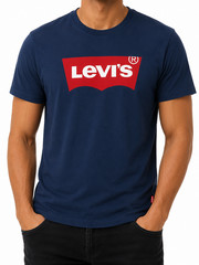 Levi’s Boys Blue Logo T-Shirt Cotton Crew Neck Size M – Machine Wash