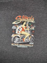 Sturgis Black Hills Rally Shirt Mens XL Gray SUNA 2016 Biker Casino Pin Up Bike