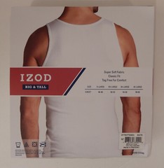 GENUINE IZOD 3 PACK MENS 4XL BIG 100% COTTON WHITE TANK TOP T-SHIRTS UNDERSHIRTS