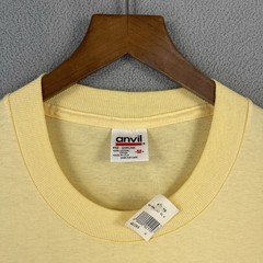 Vintage Texas Rodeo Shirt Men Medium Anvil Yellow Short Sleeve Single Stitch USA