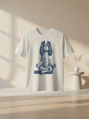 Cavalier King Charles Spaniel Lotus Meditate Yoga Vintage Yoga Lover Graphic Tee