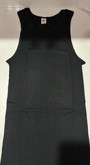Men 100%Cotton Ribbed Black Tank Top A-Shirt Wife Beater Undershirts Size:S-2XL