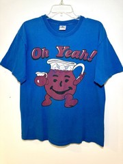 Vintage Kool-Aid Man Oh Yeah T-Shirt Y2K Blue Yazbek Graphic Tee Size LARGE