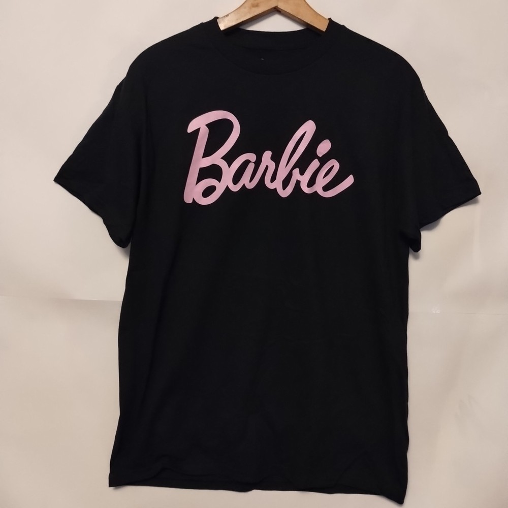New Barbie Tshirt Black Tee Light Pink Adult Unisex Medium 20×29″