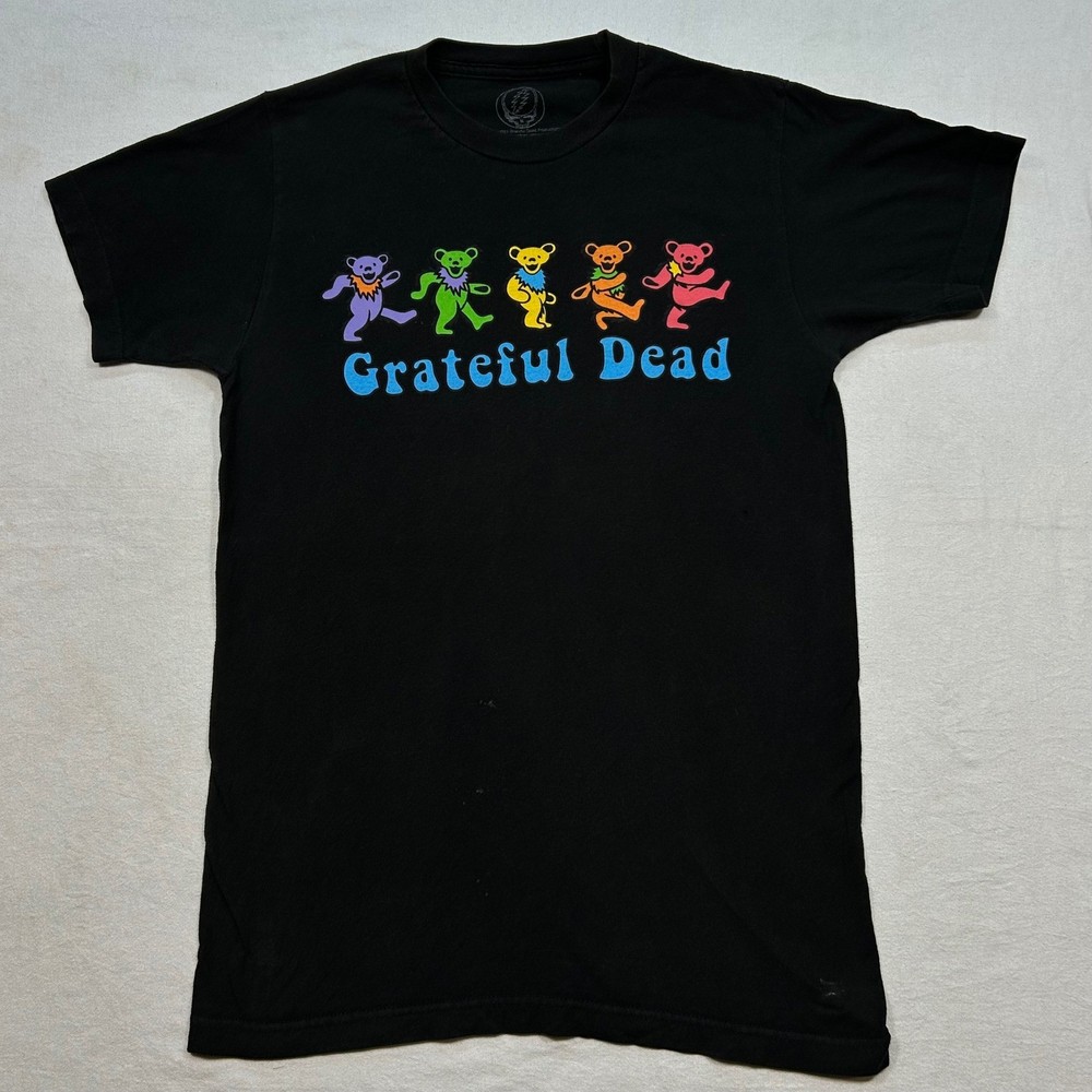 Grateful Dead T Shirt S/34-36 Mens Black Dancing Bears Graphic Rock Band Tee