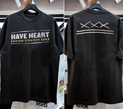 Have Heart band 90s 2 sided Basic black T shirt Heavy Cotton Unisex QT1749