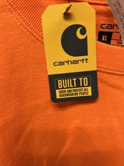 Carhartt Men’s Size XL Loose Fit Short Sleeve Pocket T Shirt Orange Irregular