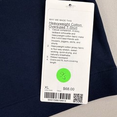 Lululemon Men’s Heavyweight Cotton Oversized T-Shirt ~ True Navy ~ XL ~ NWT