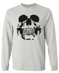 Skull Halloween Long Sleeve Graphic Tee Unisex Apparel Custom Holiday Design