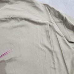 NEW Nautica Shirt Mens 2XL Beige Easy Care Silk Blend Short Sleeve Button Front