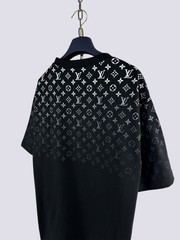 Louis Vuitton LV Monogram Logo Gradient Cotton Crewneck T-Shirt Black Size M
