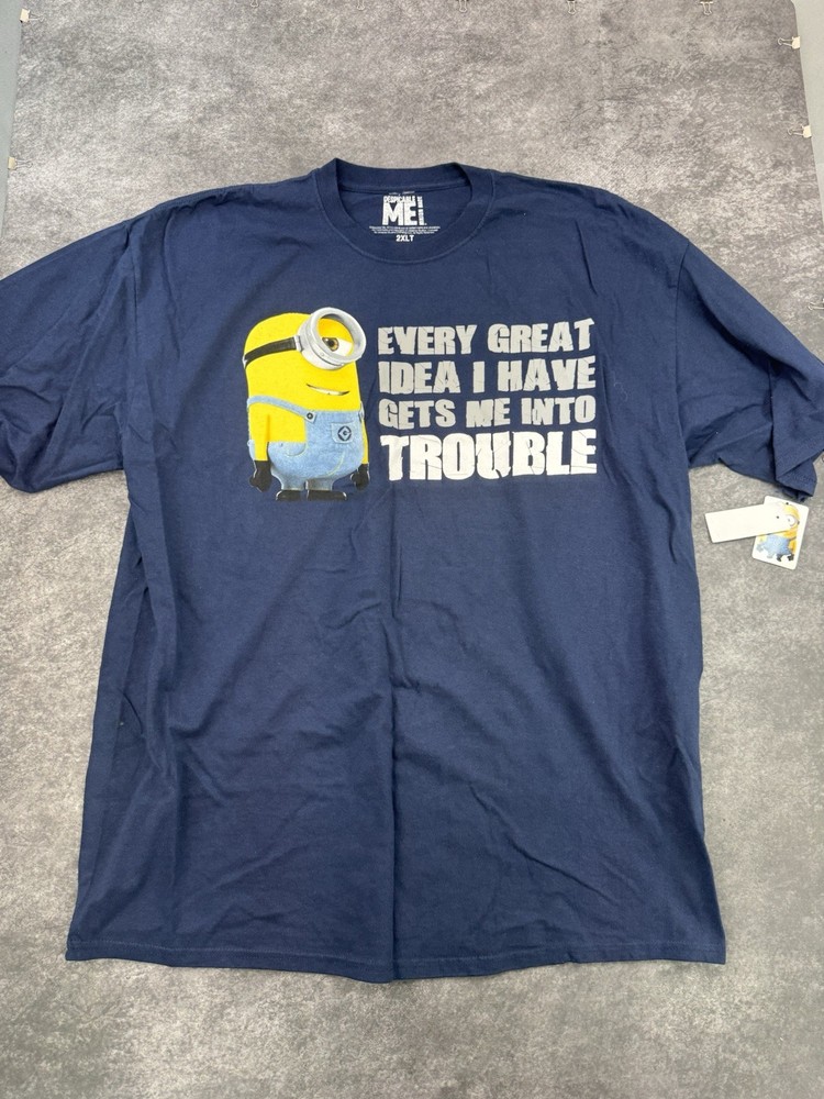 Official Despicable Me Movie Minion Shirt Cartoon Men 2XLT Cotton Licensed T NEW