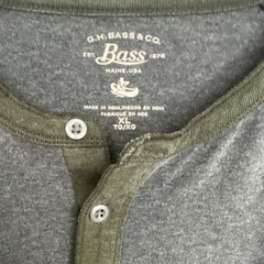 G.H. Bass & Co. Men’s Henley Button Knit Cotton Poly T-Shirt Gray Green XLComfy