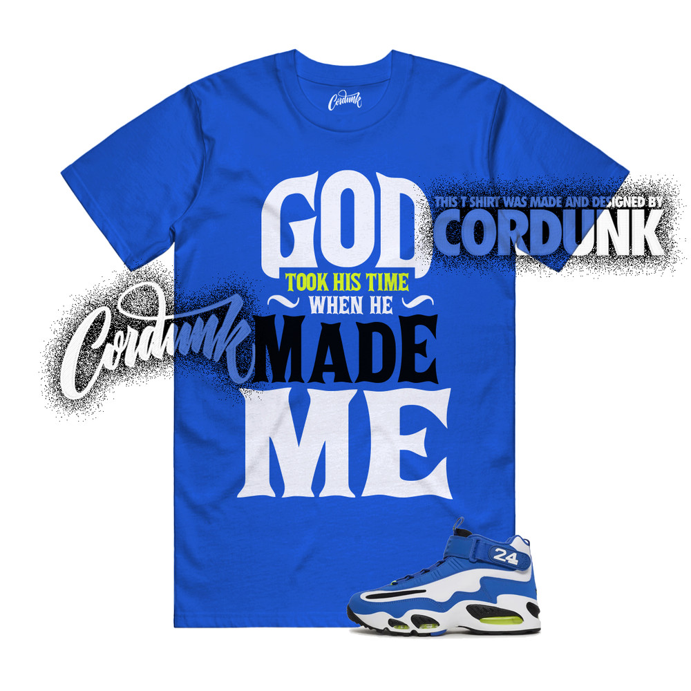 Air Griffey Max 1 Varsity Royal Blue White Volt Black T Shirt Match GTHT