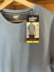 Lands’ End Blue Stretch Recycled Classic Fit Crew Neck Short Sleeve Tee Size S