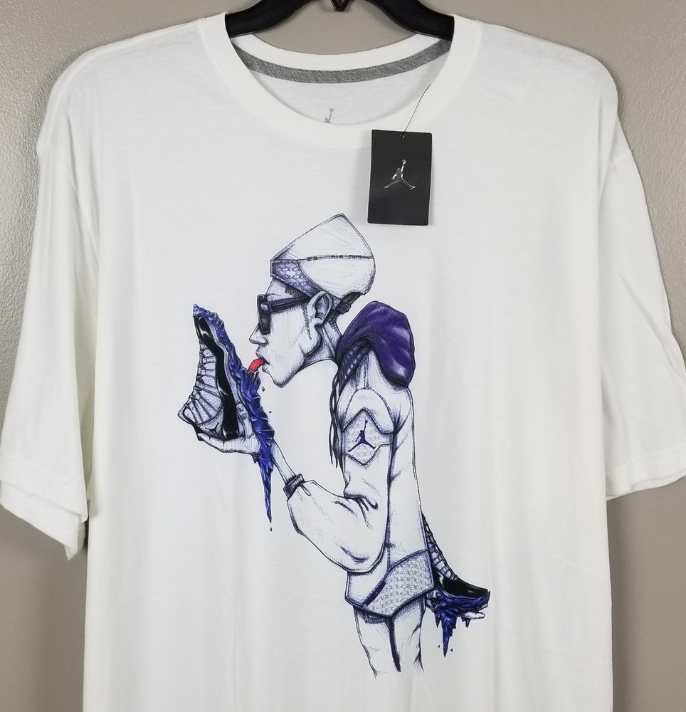 JORDAN XI RETRO 11 CONCORD SHIRT ICEY SOLES WHITE RARE NEW 480613-100 (SIZE 4XL)