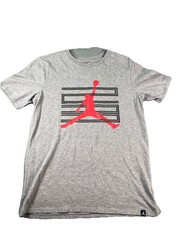 Jordan Mens Medium M Gray Jumpman Graphic T Shirt Basketball
