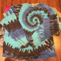 Mixed Tie-Dye Shirt Lot Of 4 100% Cotton 3 Long Sleeve Spiral Jimi Hendrix