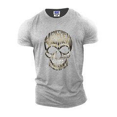 Skull USA MotorCycle Men’s Short Sleeve T-Shirt Sarcastic Novelty Graphic Gift