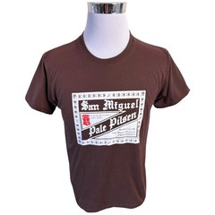 San Miguel Pale Pilsen Beer Graphic T-Shirt Mens Large Brown White Philippines