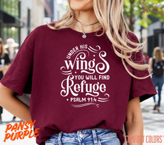 Unisex Psalm 91:4 Bible T-Shirt, Men T shirt,Women T shirt Gift Christian Top