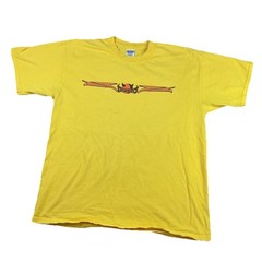 Vintage Diablo Paintball T-Shirt Men Sz XL Y2K Graphic Tee Yellow Short Sleeve