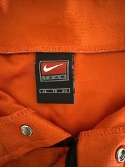 Vintage Y2K Nike Team Sports Snap front Warm Up Jersey Orange Men’s XL