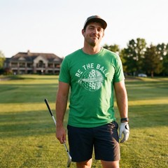Mens Be The Ball T Shirt Funny Golf Saying Graphic Tee Golfing gift for Dad Cool