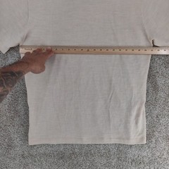 Sheep Inc Ultra-Fine Merino Wool Knit T-Shirt Mens Large Beige Short Sleeve