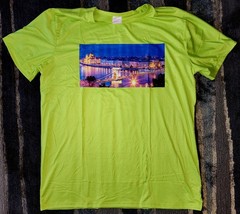 T-SHIRT HALF SLEEVE 100 % POLYESTER COTTON DESIGN (GREEN) SIZE LARGE (O-NECK)