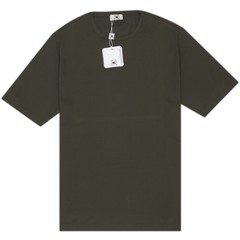 Kiton KIRED Army Green Exclusive Crepe Cotton Short Sleeve T-Shirt Slim