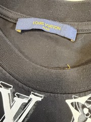 Louis Vuitton Monogram All Over Print T-Shirt Black White XXL Made France