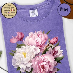 Pink Peony Lover Comfort Tee Floral Flower Gift Shirt Soft