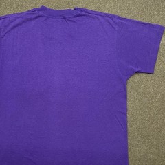 SEE PHOTOS – VTG 80s Fruit of the Loom Pocket Shirt Large Purple Single Stitch