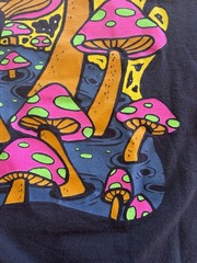ALAB Mushroom Psychedelic Graphic T-shirt Men X-Large Xl Black Short Sleeve