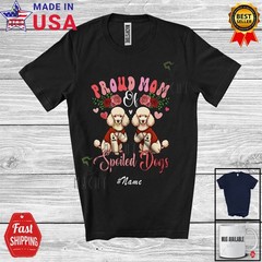 Custom Name Mom Of Spoiled Dogs; Lovely Mother’s Day Poodle Flowers T-Shirt