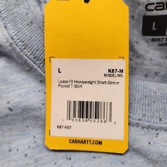 New Carhartt Pocket T shirt Mens Large Loose Fit Blue Short Sleeve Cotton Blend