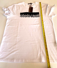Roberto Cavalli White Logo Graphic Tee Size XL NWT$299