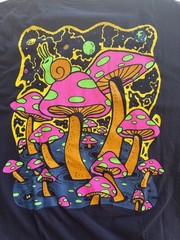 ALAB Mushroom Psychedelic Graphic T-shirt Men X-Large Xl Black Short Sleeve