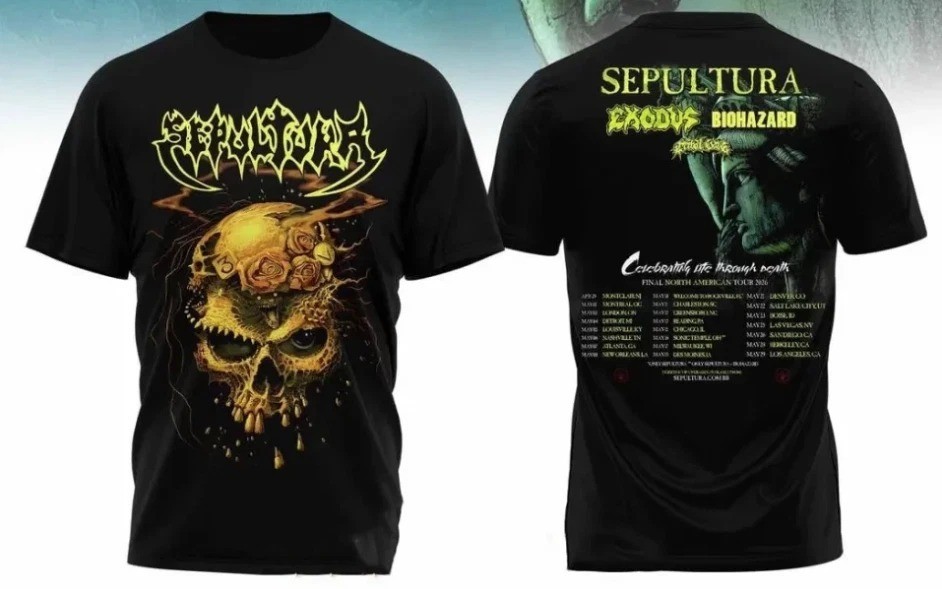 Hot!!! Sepultura Band Final North American Tour 2026 Print T-Shirt Reprint