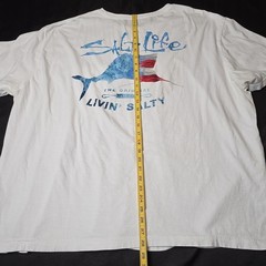 Original Livin’ Salty Salt Life Men’s White T Shirt Size 3XLT