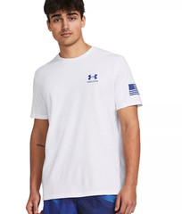 Under Armour Freedom Flag Gradient Men’s T-Shirt 3XL Loose fit White NWT