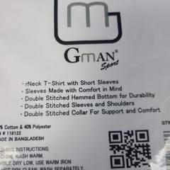 Gman Sport T-Shirt Round Neck White 3X