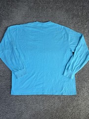 Hooters Shirt Mens 2XL Blue Pocket Logo Restaurant Crew Neck Long Sleeve