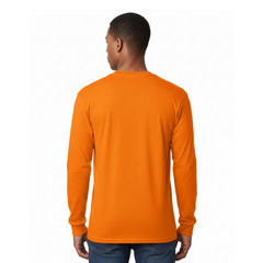 Gildan Mens Heavy Cotton Long Sleeve T-Shirt 5400 Safety Orange Hi-Vis S-3XL
