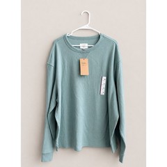 NWT Vintage Standard Crew Waffle Knit Long Sleeve Shirt Sage Green XXL