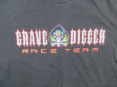 Grave Digger Shirt Mens 2XL Black Bad To the Bone Vintage Monster Truck