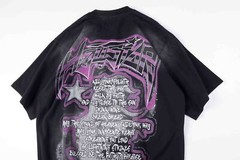 Hell Vintage star T-Shirt Girl Washed Water Made Old Style Short Sleeve T-shirt